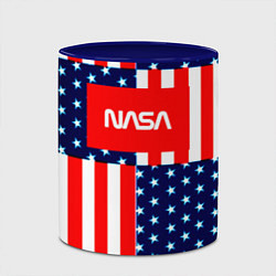 Кружка 3D NASA usa space logo, цвет: 3D-белый + синий — фото 2