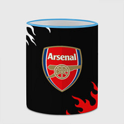 Кружка 3D Arsenal fc flame, цвет: 3D-небесно-голубой кант — фото 2