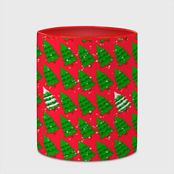 Кружка 3D Рождественские ёлки, цвет: 3D-белый + красный — фото 2