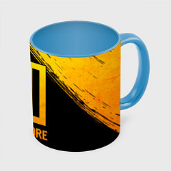 Кружка 3D Paramore - gold gradient, цвет: 3D-белый + небесно-голубой