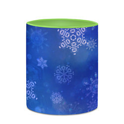 Кружка 3D Декоративные снежинки на фиолетовом, цвет: 3D-белый + светло-зеленый — фото 2