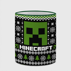 Кружка 3D Minecraft christmas sweater, цвет: 3D-зеленый кант — фото 2