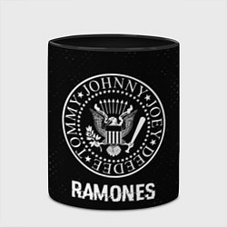 Кружка 3D Ramones glitch на темном фоне, цвет: 3D-белый + черный — фото 2