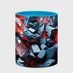 Кружка 3D Янтарные камни асбтракция, цвет: 3D-белый + небесно-голубой — фото 2