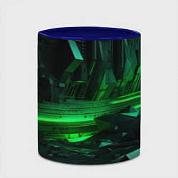 Кружка 3D Глубина зеленого абстракта, цвет: 3D-белый + синий — фото 2