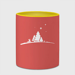 Кружка 3D Minimalistic Christmas, цвет: 3D-белый + желтый — фото 2
