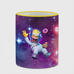 Кружка 3D Homer Simpson in space - ai art, цвет: 3D-желтый кант — фото 2