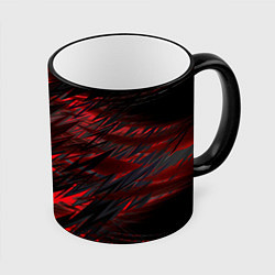 Кружка 3D Черно красные текстуры, цвет: 3D-черный кант