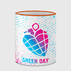 Кружка 3D Green Day neon gradient style, цвет: 3D-оранжевый кант — фото 2