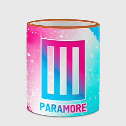 Кружка 3D Paramore neon gradient style, цвет: 3D-оранжевый кант — фото 2