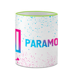 Кружка 3D Paramore neon gradient style по-горизонтали, цвет: 3D-светло-зеленый кант — фото 2