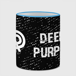 Кружка 3D Deep Purple glitch на темном фоне по-горизонтали, цвет: 3D-небесно-голубой кант — фото 2