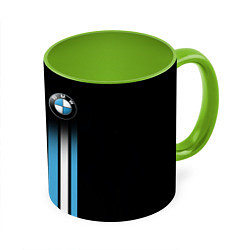 Кружка 3D BMW Premium, цвет: 3D-белый + светло-зеленый