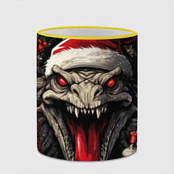 Кружка 3D Злой новогодний дракон, цвет: 3D-желтый кант — фото 2
