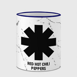 Кружка 3D Red Hot Chili Peppers glitch на светлом фоне, цвет: 3D-синий кант — фото 2