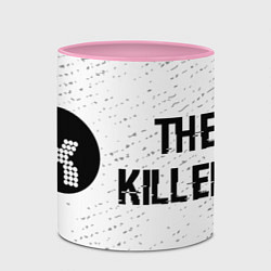 Кружка 3D The Killers glitch на светлом фоне по-горизонтали, цвет: 3D-белый + розовый — фото 2