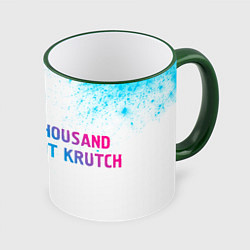 Кружка 3D Thousand Foot Krutch neon gradient style по-горизо, цвет: 3D-зеленый кант