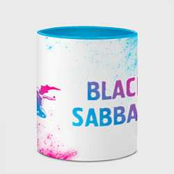 Кружка 3D Black Sabbath neon gradient style по-горизонтали, цвет: 3D-белый + небесно-голубой — фото 2
