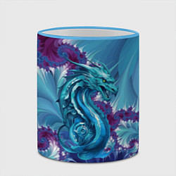 Кружка 3D Dragon - irezumi - ai art, цвет: 3D-небесно-голубой кант — фото 2