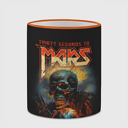 Кружка 3D Thirty seconds to mars skull, цвет: 3D-оранжевый кант — фото 2