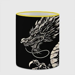 Кружка 3D Japanese dragon - irezumi - art, цвет: 3D-желтый кант — фото 2
