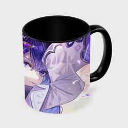 Кружка 3D Genshin Impact Райден, цвет: 3D-белый + черный