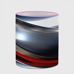 Кружка 3D Темная металлическая абстракция, цвет: 3D-розовый кант — фото 2
