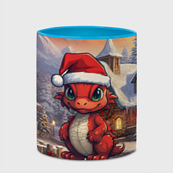 Кружка 3D Дракоша 2024 новогодний символ года, цвет: 3D-белый + небесно-голубой — фото 2