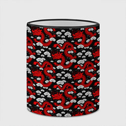 Кружка 3D Красный дракон на черном фоне, цвет: 3D-черный кант — фото 2