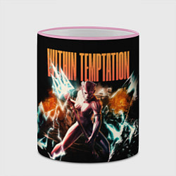 Кружка 3D Within Temptation the fire within, цвет: 3D-розовый кант — фото 2