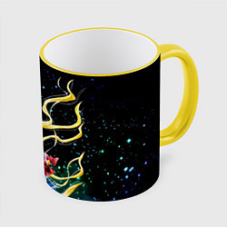 Кружка 3D Сейлор Мун - космос, цвет: 3D-желтый кант
