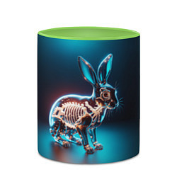 Кружка 3D Прозрачный стеклянный кролик, цвет: 3D-белый + светло-зеленый — фото 2