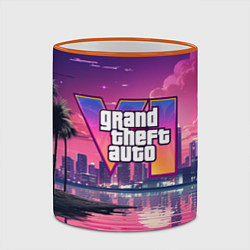 Кружка 3D GTA 6 nigh city, цвет: 3D-оранжевый кант — фото 2