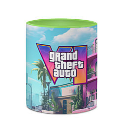 Кружка 3D GTA 6 Vice city, цвет: 3D-белый + светло-зеленый — фото 2