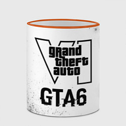 Кружка 3D GTA6 glitch на светлом фоне, цвет: 3D-оранжевый кант — фото 2