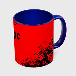 Кружка 3D AC DC skull rock краски, цвет: 3D-белый + синий