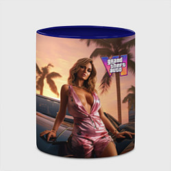 Кружка 3D GTA 6 girl, цвет: 3D-белый + синий — фото 2