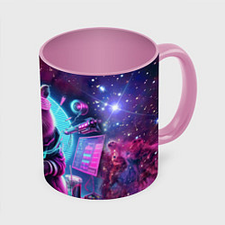 Кружка 3D Загадочный мир геймера - капибара, цвет: 3D-белый + розовый