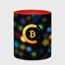 Кружка 3D Bitcoin logo criptomoney, цвет: 3D-белый + красный — фото 2