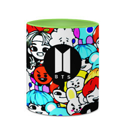 Кружка 3D Bangtan Boys logo band, цвет: 3D-белый + светло-зеленый — фото 2