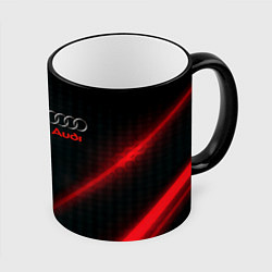 Кружка 3D Audi stripes neon, цвет: 3D-черный кант