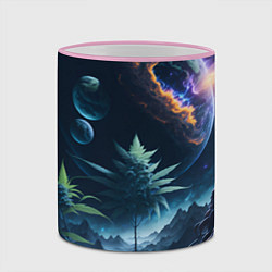 Кружка 3D Вид на землю с другой планеты, цвет: 3D-розовый кант — фото 2
