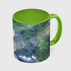 Кружка 3D Sousou no Frieren, цвет: 3D-белый + светло-зеленый