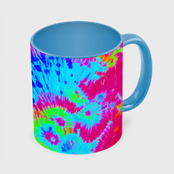 Кружка 3D Tie-Dye abstraction, цвет: 3D-белый + небесно-голубой