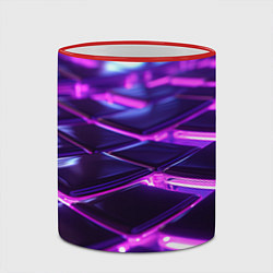 Кружка 3D Фиолетовая неоновая плитка, цвет: 3D-красный кант — фото 2