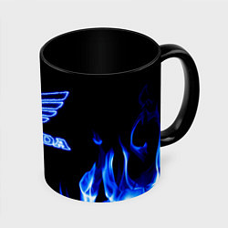 Кружка 3D Honda neon, цвет: 3D-белый + черный