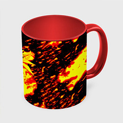 Кружка 3D Ведьмак огненное лого, цвет: 3D-белый + красный