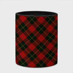 Кружка 3D Красно-зелёный клетчатый, цвет: 3D-белый + черный — фото 2