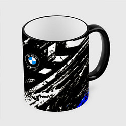 Кружка 3D BMW stripes color auto sport, цвет: 3D-черный кант