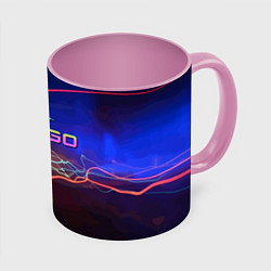 Кружка 3D Контр Страйк - неоновое свечение, цвет: 3D-белый + розовый